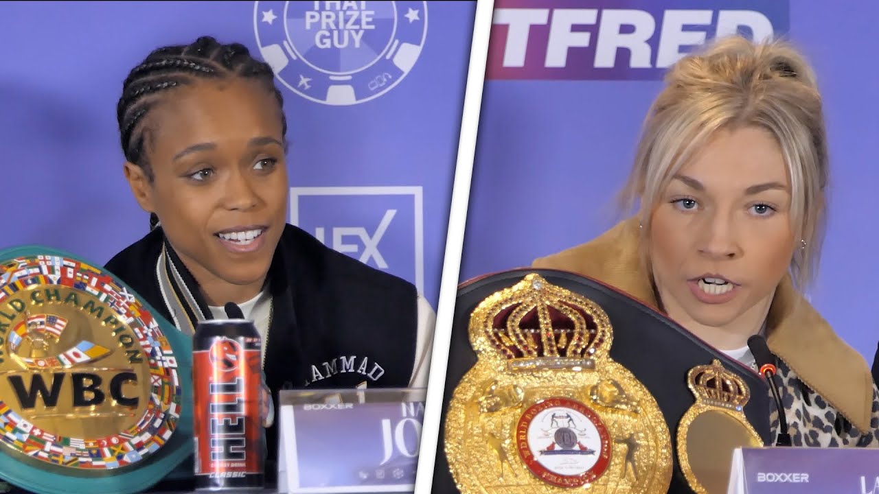 TENSE!! Natasha Jonas vs Lauren Price • FULL PRESS CONFERENCE | Boxxer & Skysports Boxing background