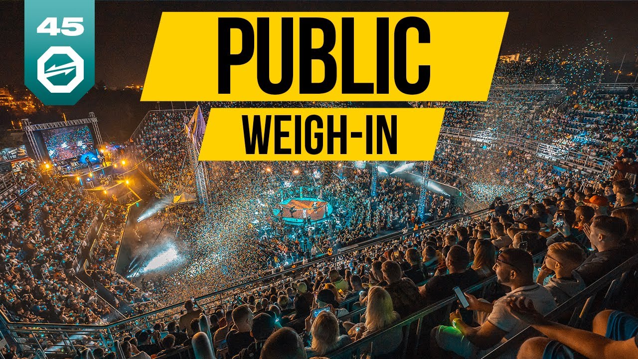 PUBLIC Weigh-In | OKTAGON 45: Štvanice Saturday background