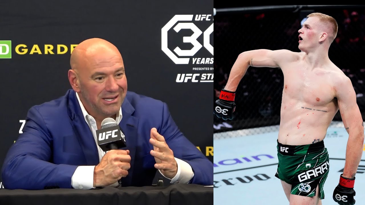 Dana White reacts to Ian Machado Garry's win over Neil Magny at UFC 292 background