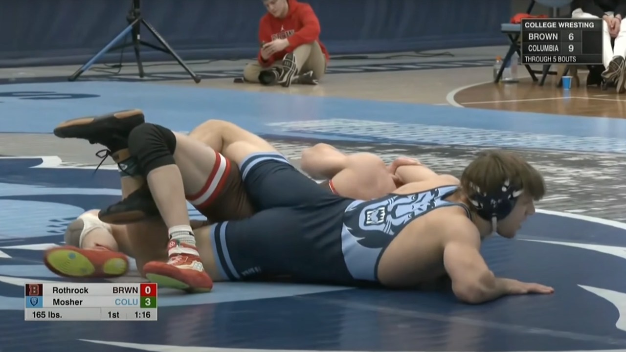 165lbs Kyle Mosher (Columbia) vs Keegan Rothrock (Brown) background