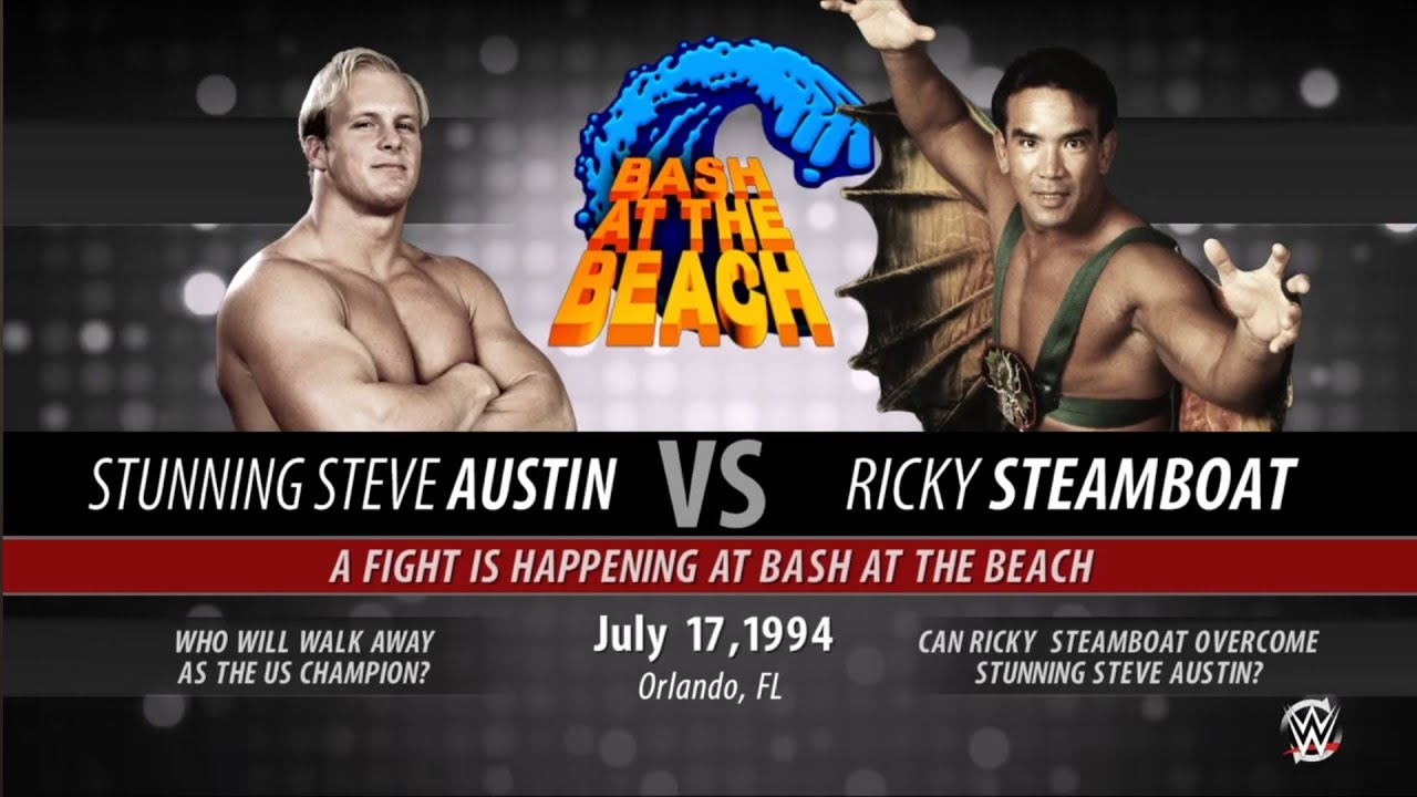 Stunning Steve Austin vs Ricky Steamboat. WCW Bash At The Beach. WWE 2K16