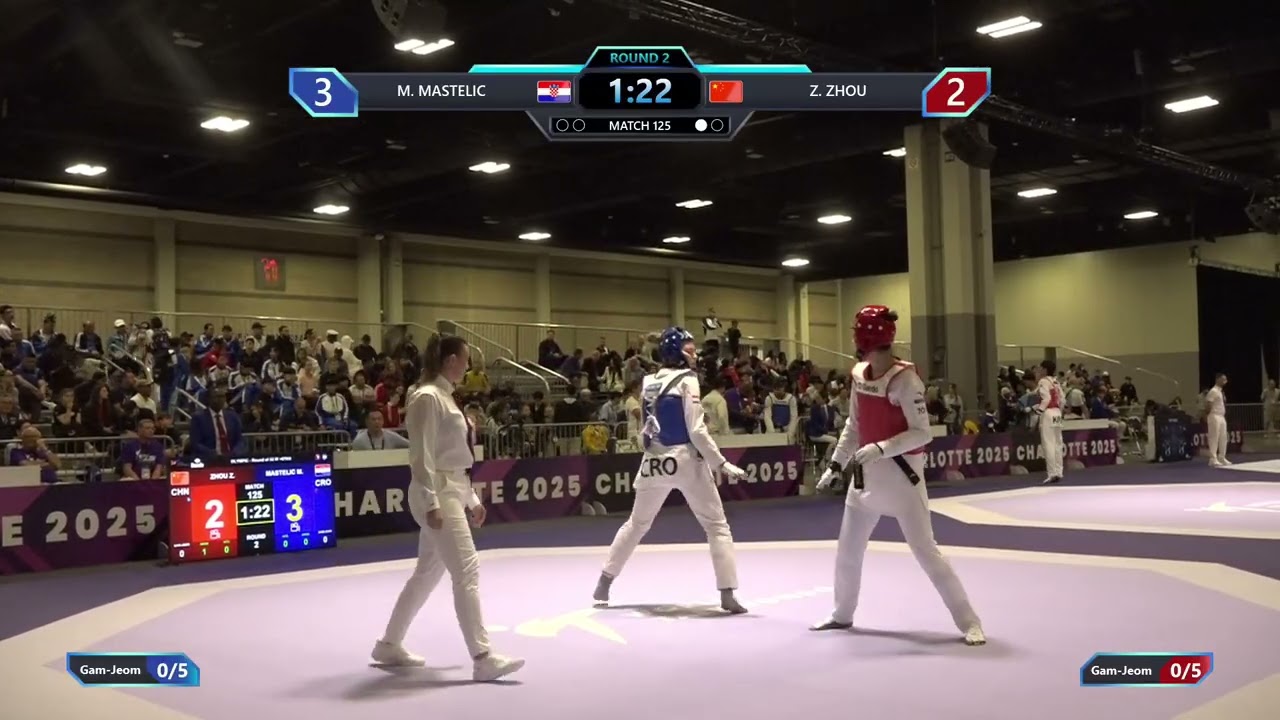 125 Round of 32 W +67kg CRO M MASTELIC CHN Z ZHOU PGM