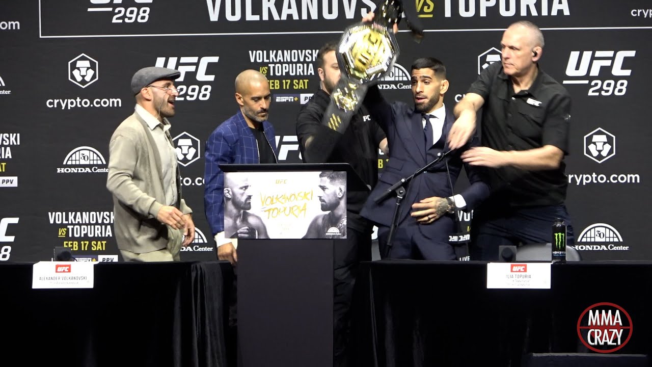 Ilia Topuria disrespects Alex Volkanovski & takes the belt at the UFC 298 Pre Fight Presser