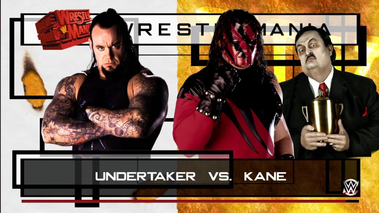 The Undertaker vs Kane. WrestleMania 14. WWE 2K16 background