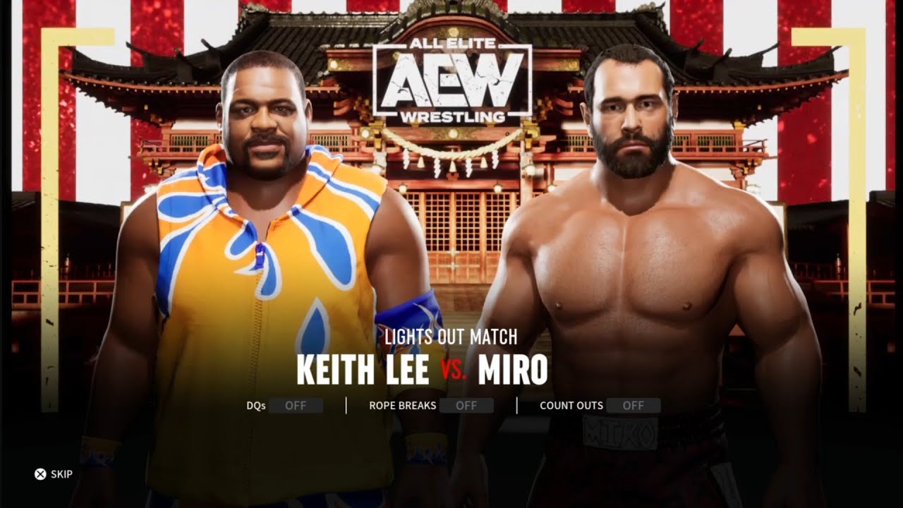 Keith Lee vs Miro. Japan Street Fight. AEW: Fight Forever background