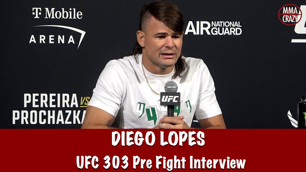 Diego Lopes predicts KO or Submission finish over Brian Ortega at UFC 303 background