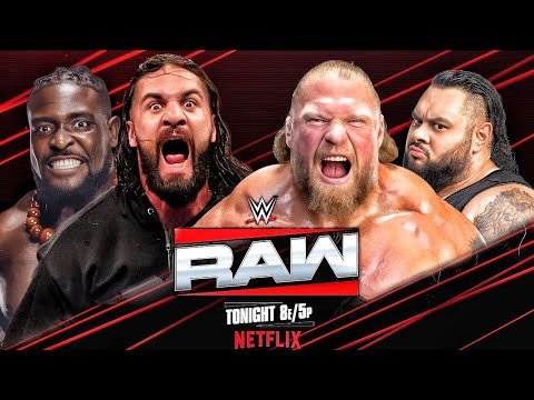 Seth Rollins & Oba Femi Vs Brock Lesnar & The Vision WWE RAW 2026 - Tag Team Match