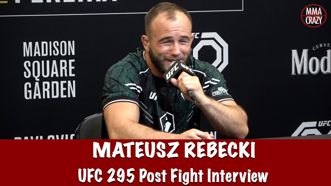 Mateusz Rebecki talks quick submission win over Roosevelt Roberts at UFC 295 background