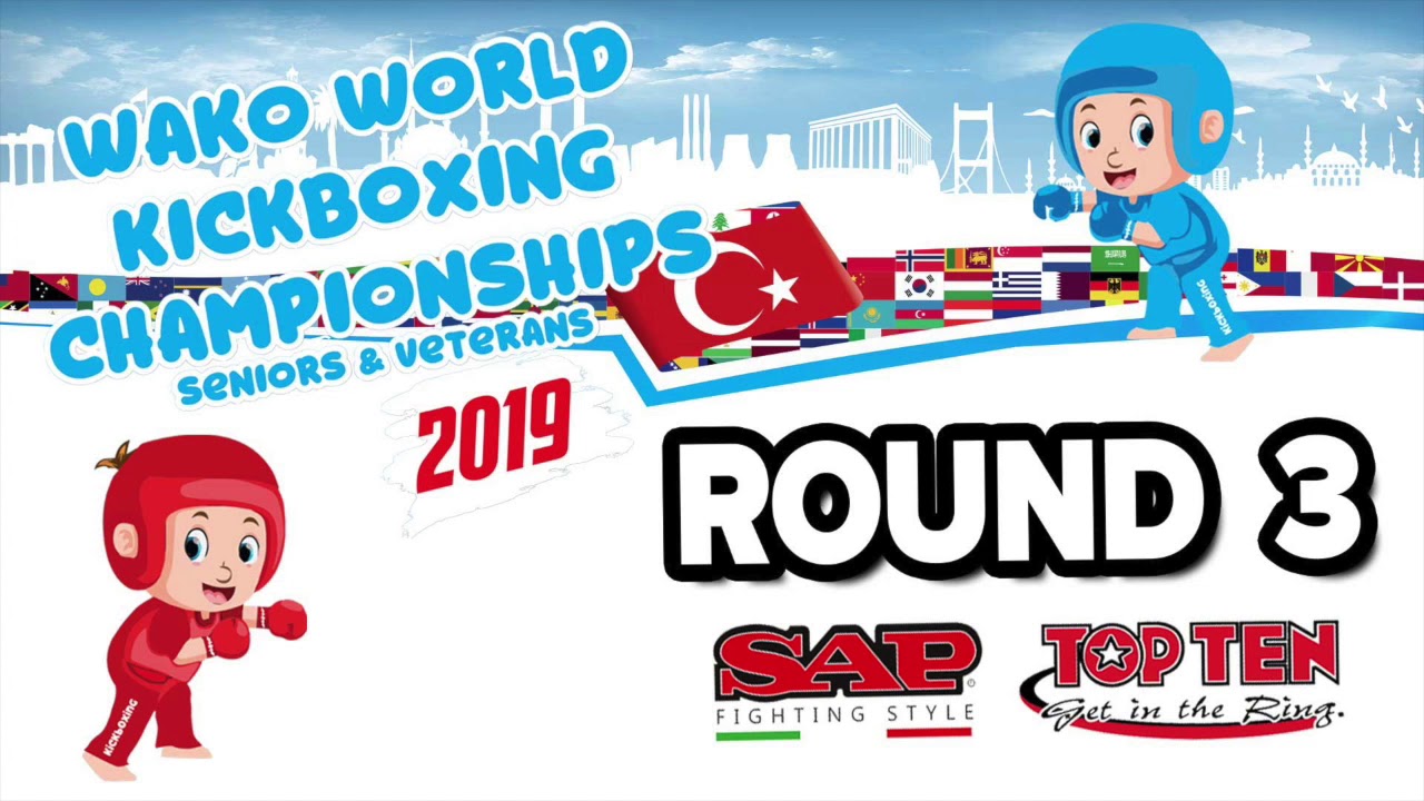 Nikita Lapshin v Stephen Jones WAKO World Championships 2019 background