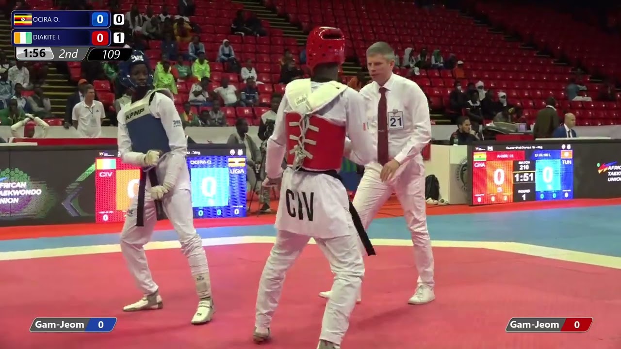 109 Quarter final M 58kg UGA OCIRA O CIV DIAKITE I PGM | African Qualification Tournament