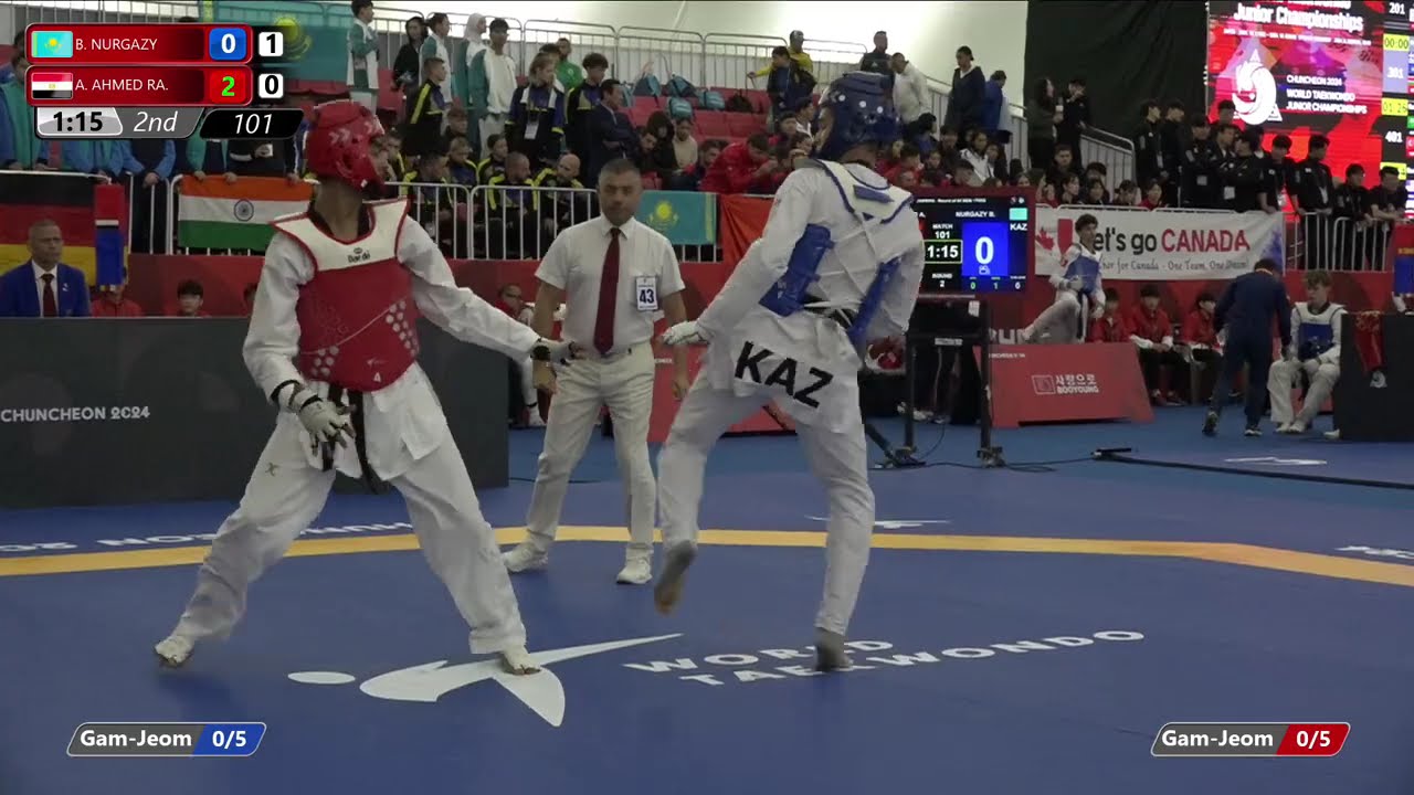 101 Round of 64 Men +78kg KAZ NURGAZY Bekarys EGY AHMED RAGAB ELSAYED Abdelrahman background