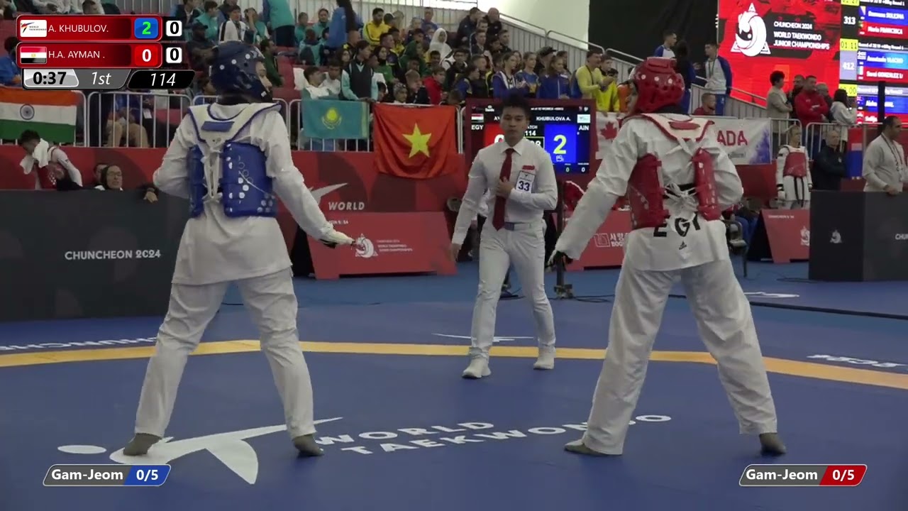 114 Round of 32 Women +68kg AIN A KHUBULOV EGY H A AYMAN background