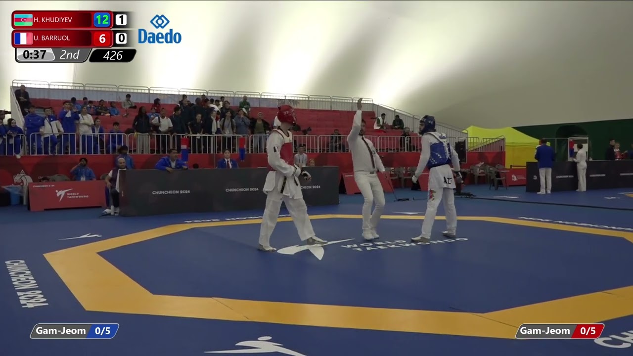 426 Quarterfinals Men 73kg AZE H KHUDIYEV FRA U BARRUOL backdrop