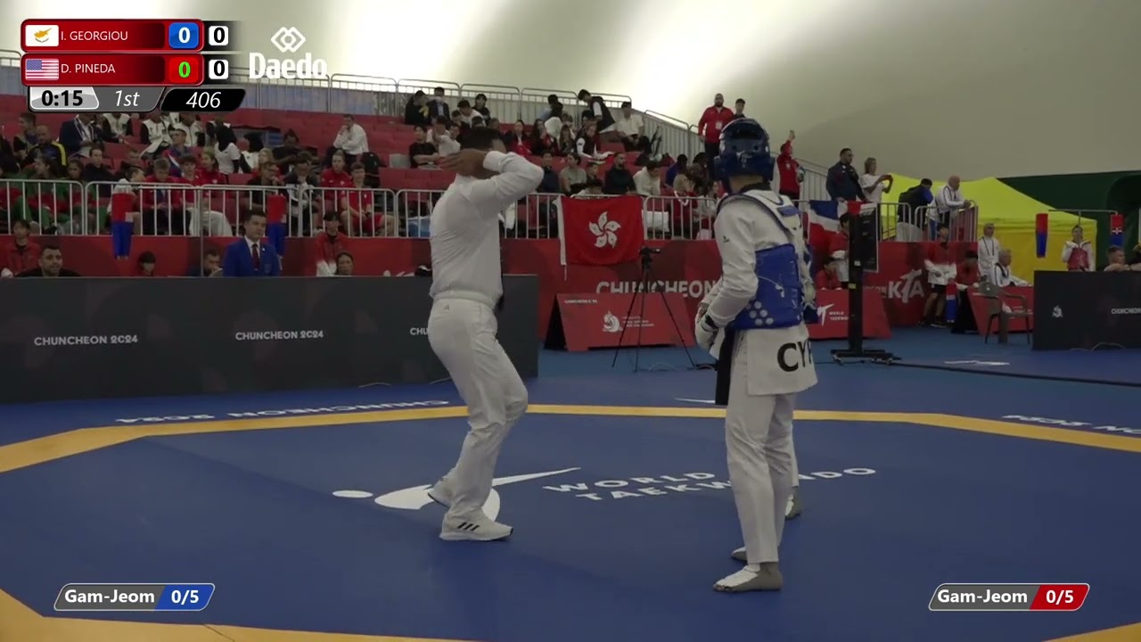 406 Round of 64 Men 63kg CYP I GEORGIOU USA D PINEDA