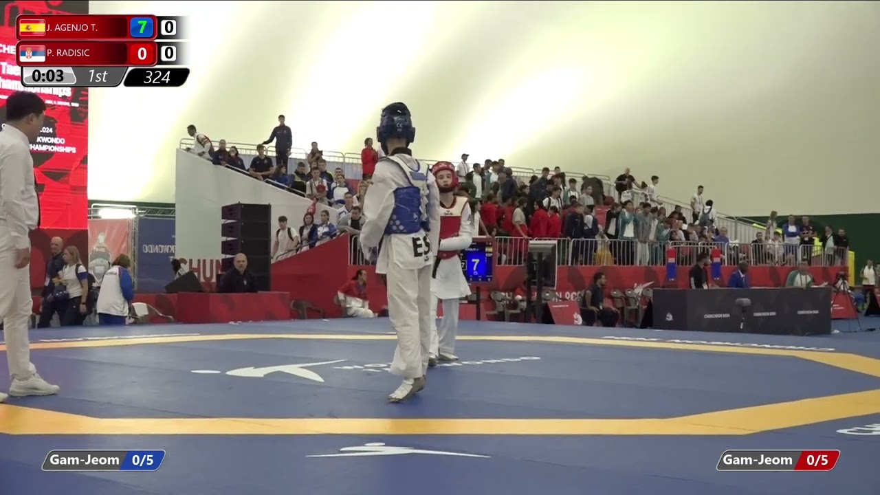 324 Quarterfinals Men 48kg ESP J AGENJO T SRB P RADISIC background