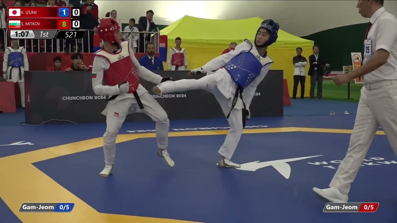 521 Round of 16 Men 63kg JPN K IZUMI BUL S MITKOV background