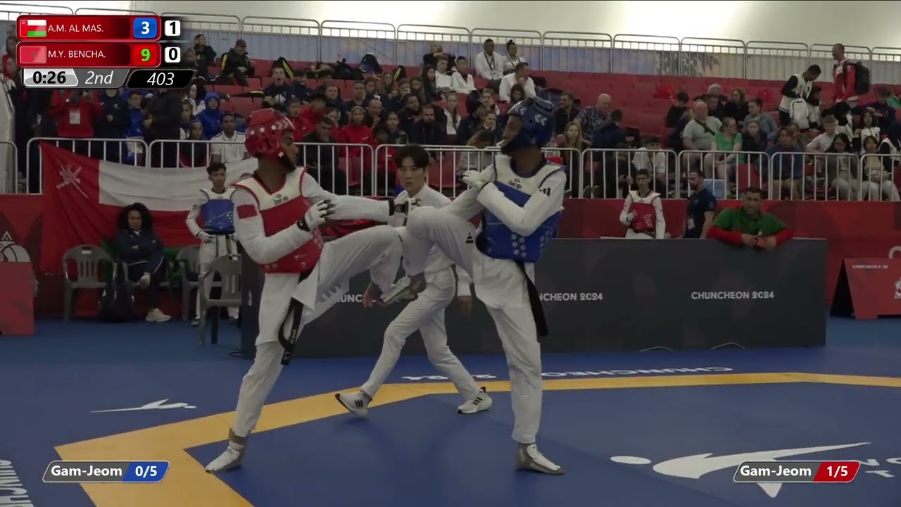 403 Round of 64 Men 55kg OMA A M AL MAS MAR M Y BENCHA background