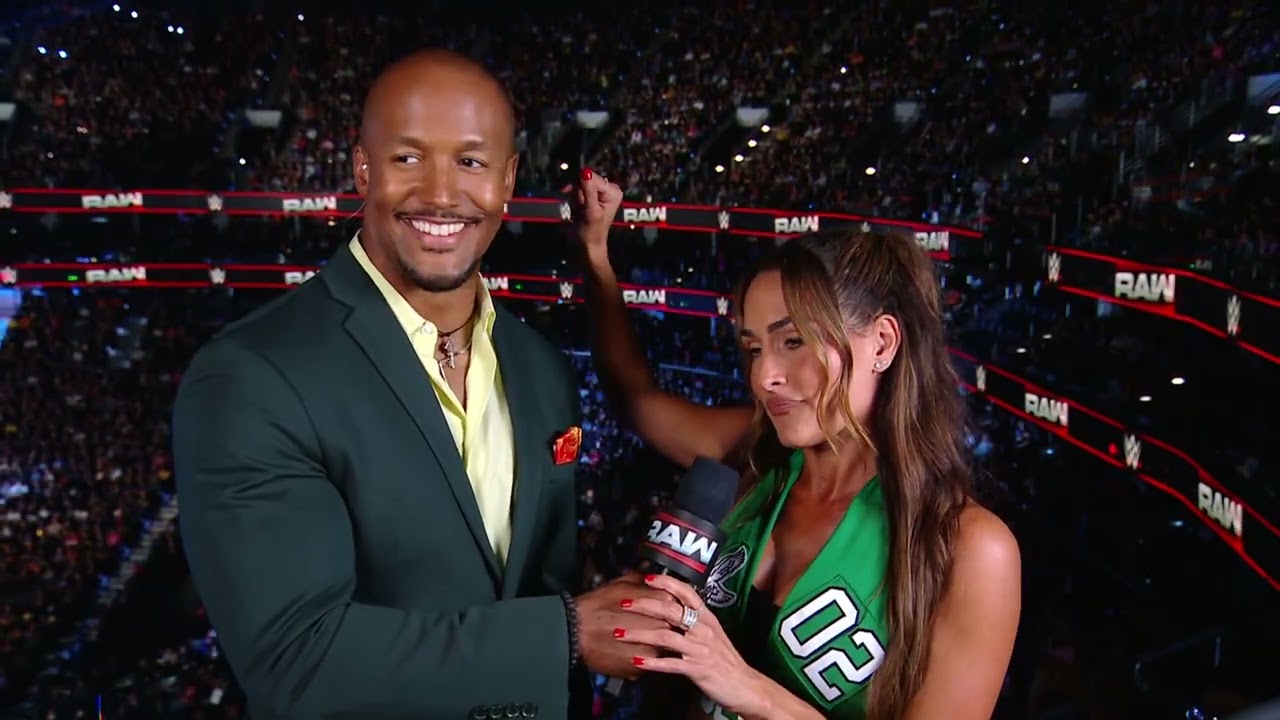 Nikki Bella reveals she will be next week in Birmingham to confront Becky Lynch | Raw Aug 18, 2025 background