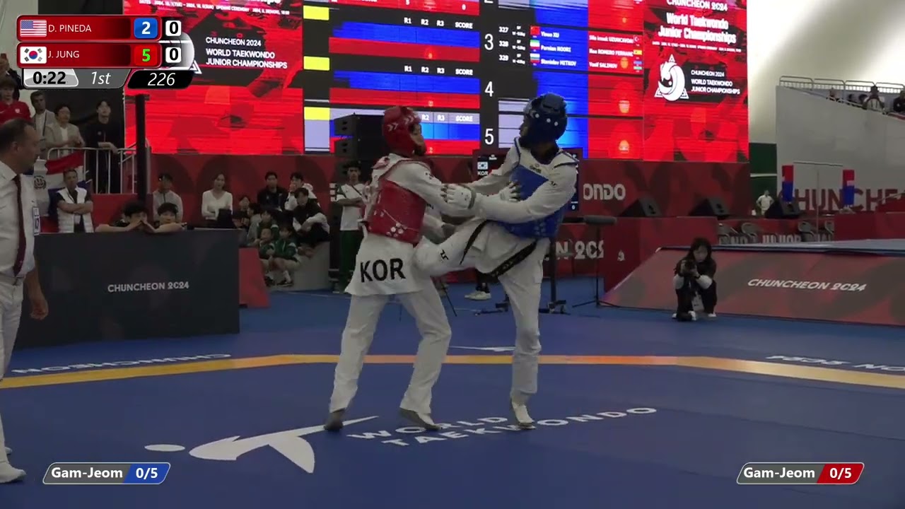 226 Quarterfinals Men 63kg USA D PINEDA KOR J JUNG background
