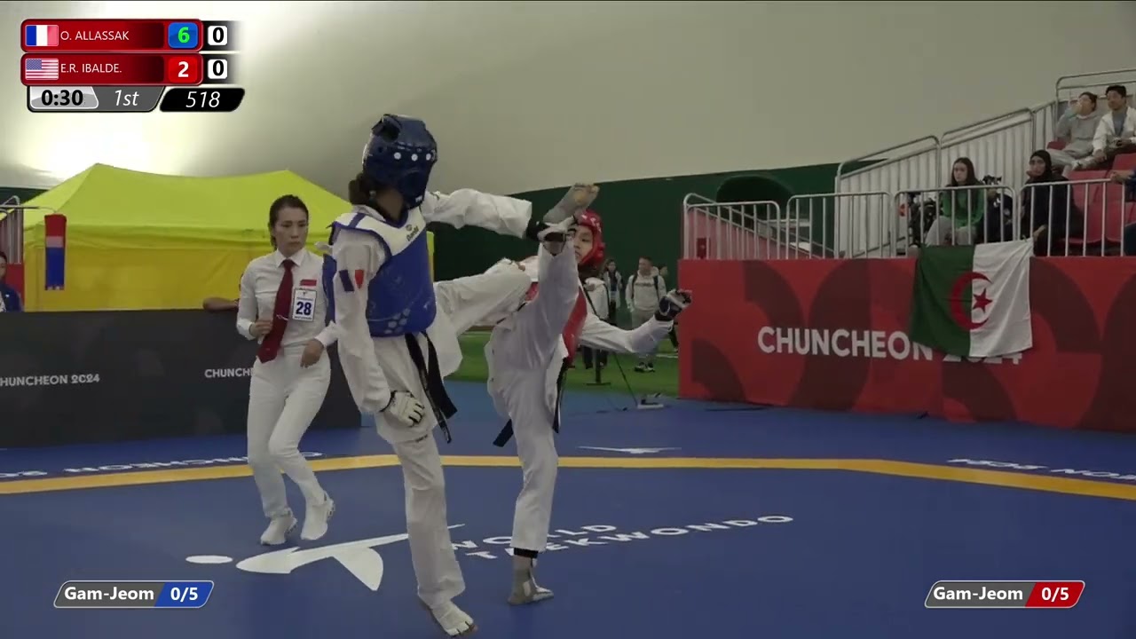 518 Round of 32 Women 46kg FRA O ALLASSAK USA E R IBALDE