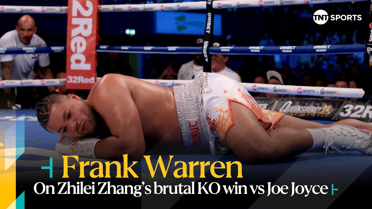 Frank Warren reacts after Joe Joyce suffers BRUTAL KNOCKOUT loss against Zhilei Zhang | #ZhangJoyce2