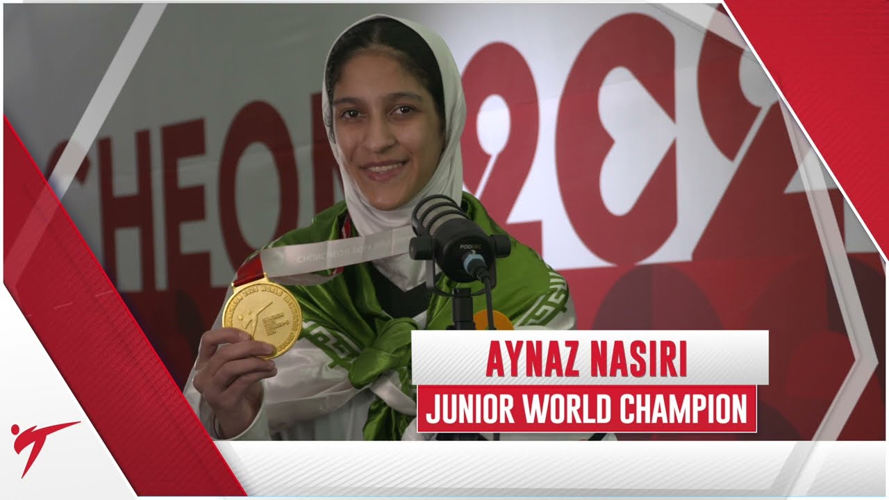 INTERVIEW AYNAZ NASIRI -59KG JUNIOR WORLD CHAMPION 2024 CHUNCHEON background