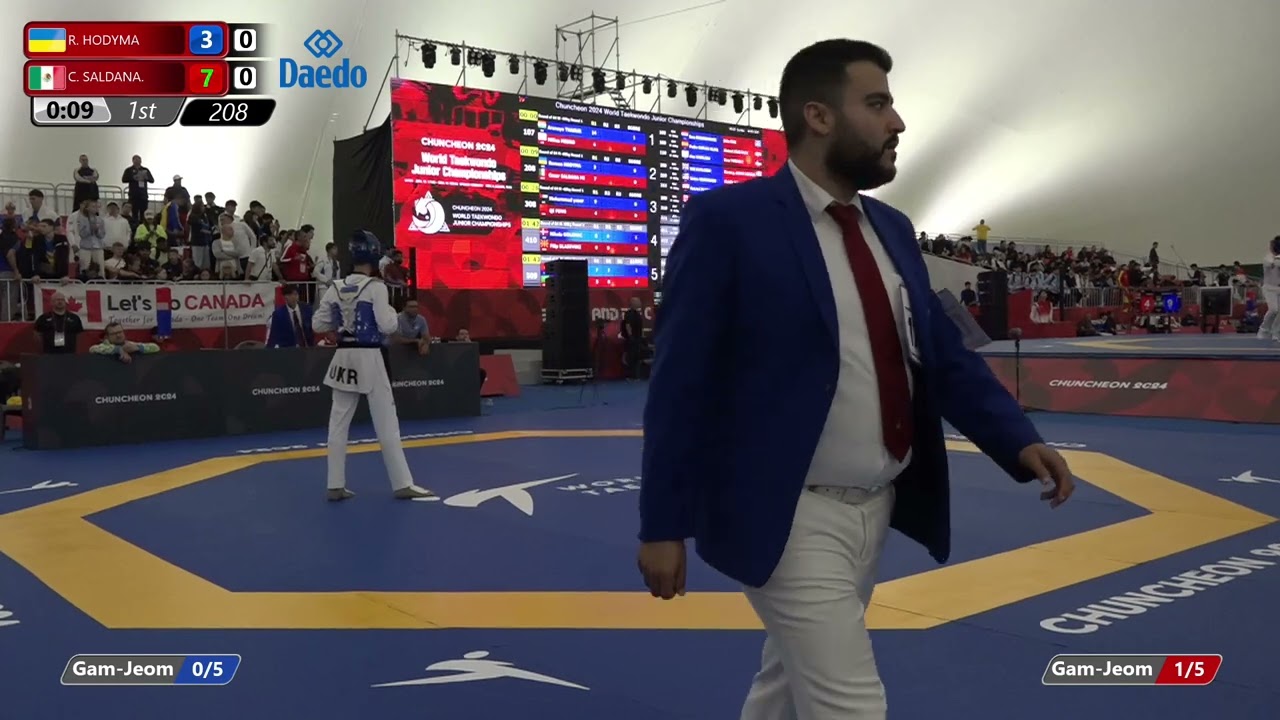 208 Round of 64 Men 68kg UKR R HODYMA MEX C SALDANA background
