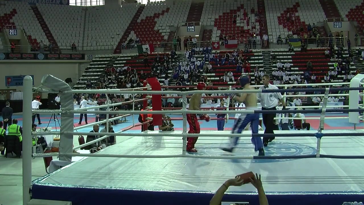 Nursultan Khassanov v Tino Saarikangas WAKO World Championships 2019 background