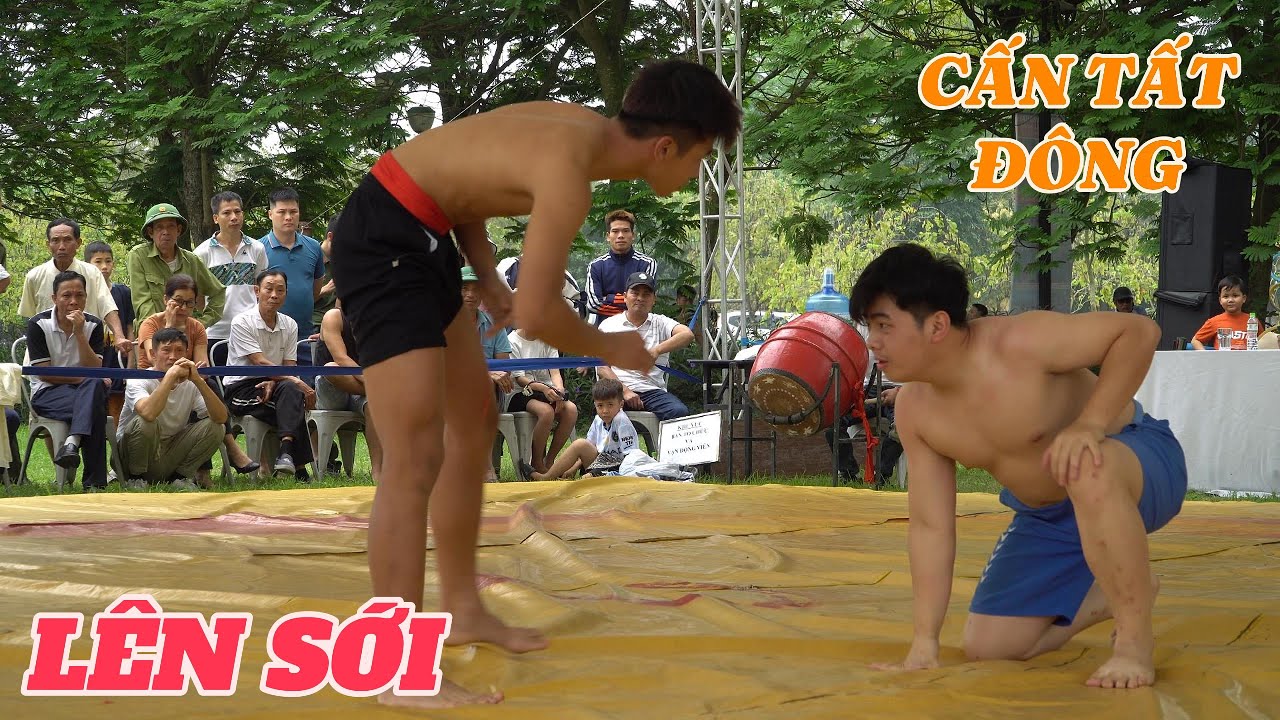 Cấn Tất Đông , Nguyễn Đức long , Phí Hữu Lộc thi đấu tại Chùa Thầy , mens wrestling Viet Nam.