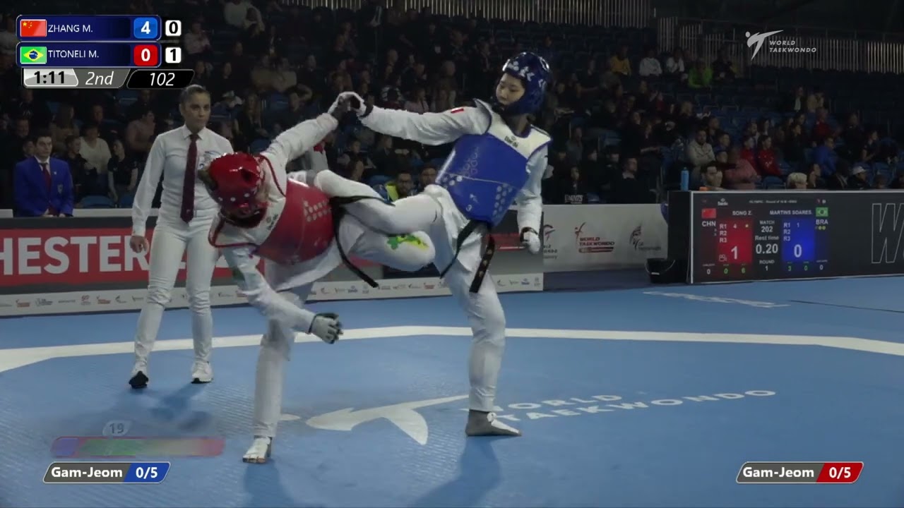 102 Round of 16 WOMEN W 67KG CHN ZHANG M BRA TITONELI M background