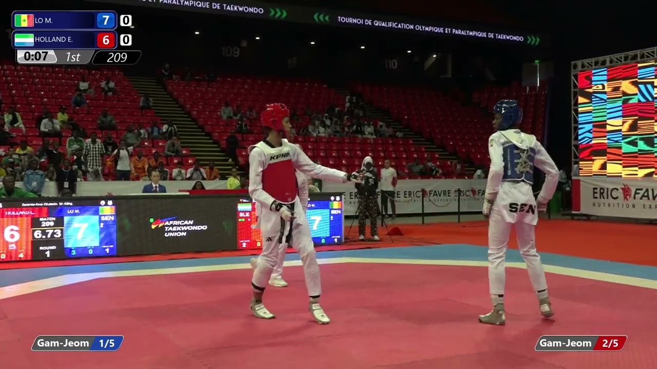 209 Quarter final M 68kg SEN LO M SLE HOLLAND E PGM | African Qualification Tournaments background