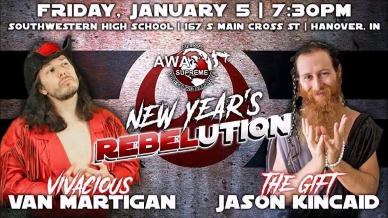 Jason Kincaid vs Van Martigan AWA Supreme New Years Rebelution 2017