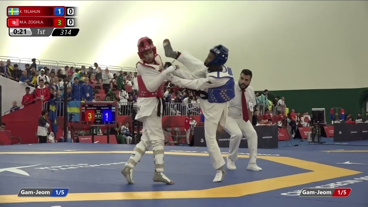 314 Round of 32 Men 48kg SWE K TELAHUN TUN M A ZOGHLA