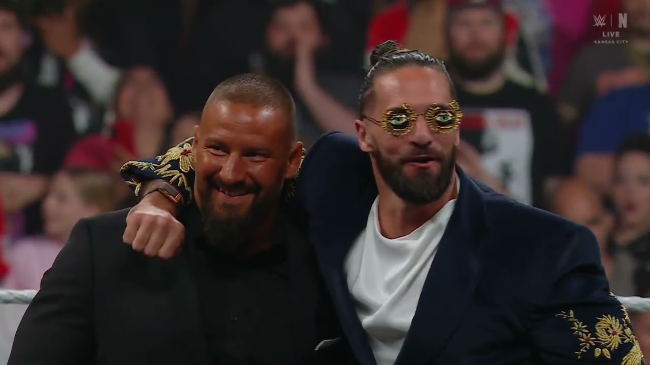 Sami Zayn interrupts Seth Rollins: Raw, Apr. 28, 2025 background
