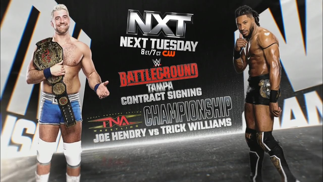 Joe Hendry vs Trick Williams - TNA Championship Contract Signing: NXT, May. 13, 2025 background