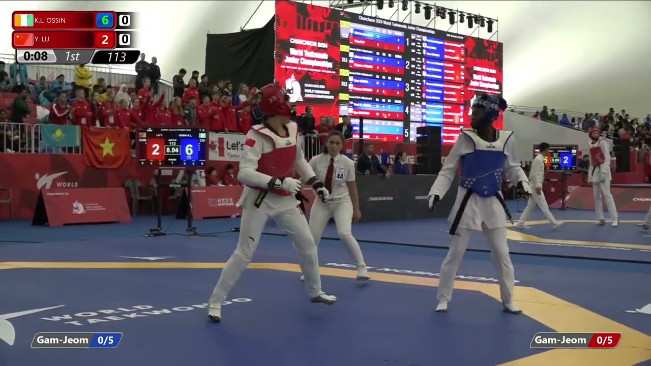 113 Round of 32 Women +68kg CIV K L OSSIN CHN Y LU background