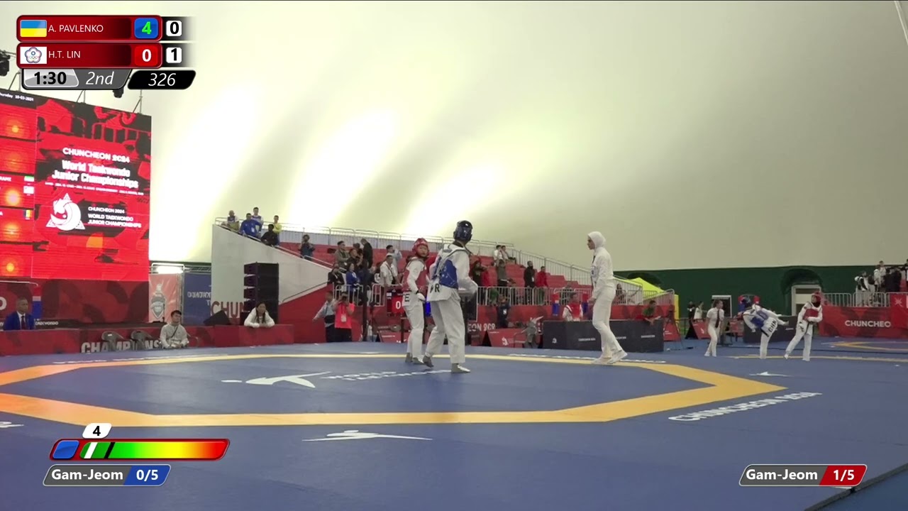 326 Quarterfinals Women 63kg UKR A PAVLENKO TPE H T LIN background
