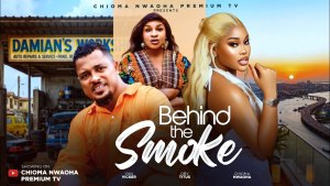 behind the smoke