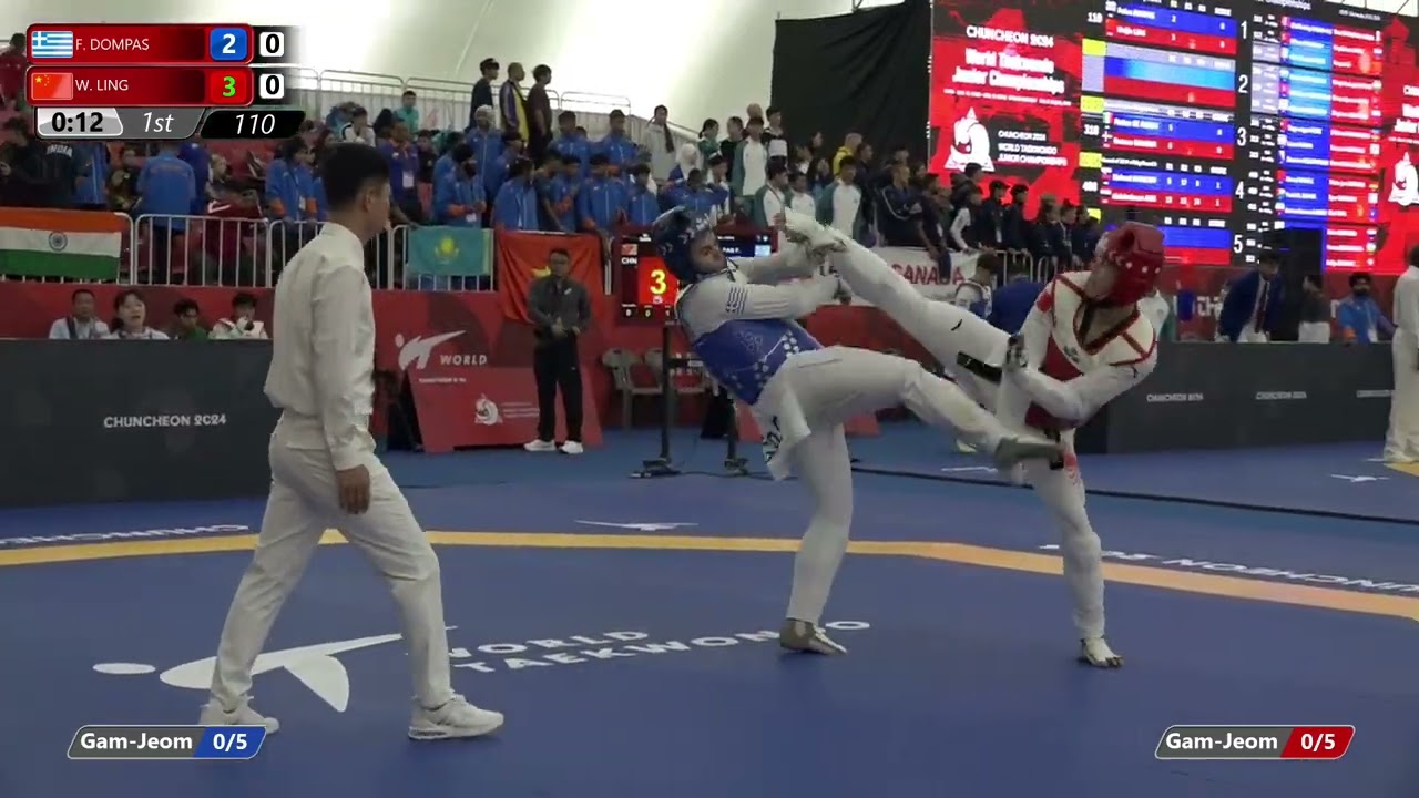 110 Round of 32 Men +78kg GRE F DOMPAS CHN W LING