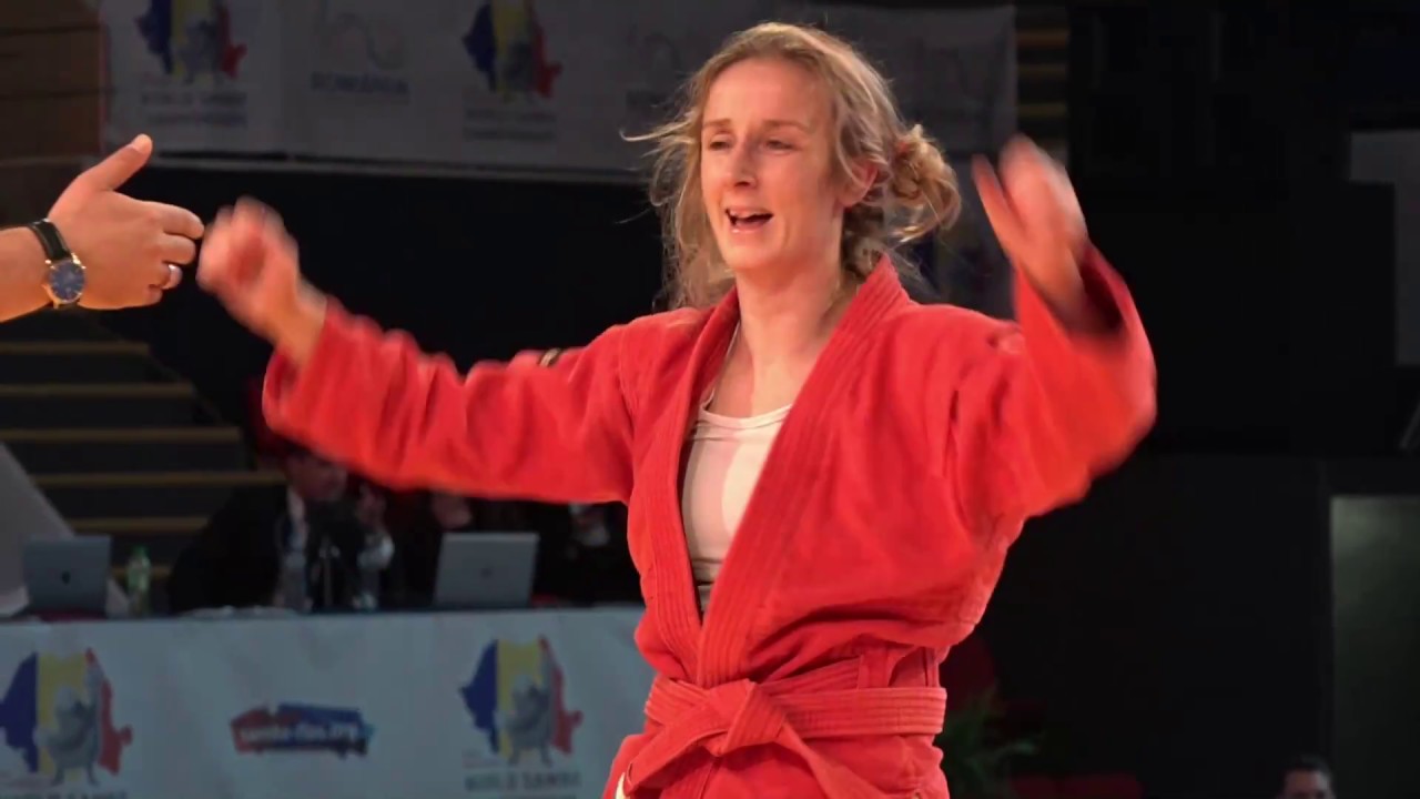 FOURNIER (FRA) vs ARKHIPAVA (BLR). World SAMBO Championships 2018 in Romania