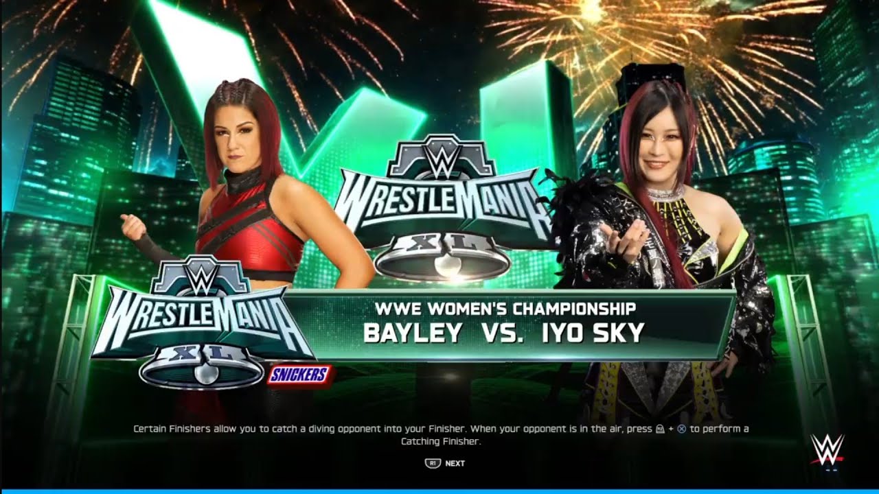 Bayley vs Iyo Sky WrestleMania 40. WWE 2K25