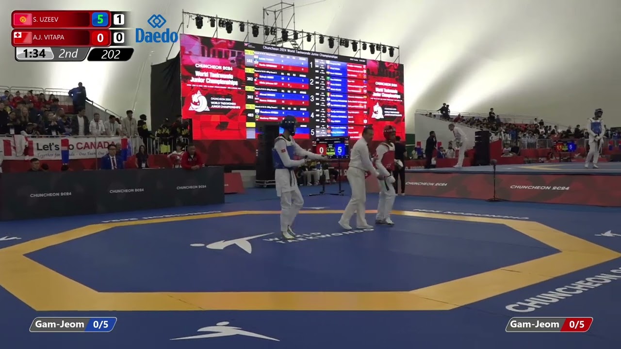 202 Round of 64 Men 59kg KGZ S UZEEV TGA A J VITAPA background