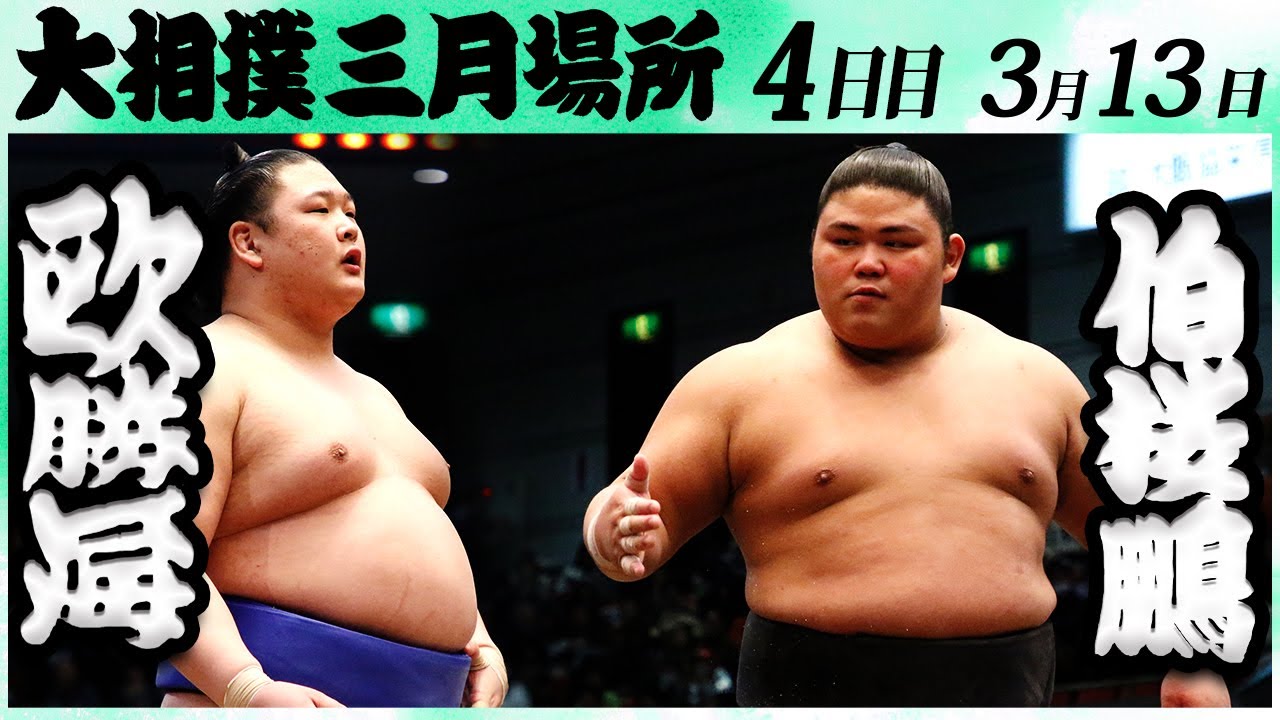 大相撲 欧勝海ー伯桜鵬 <令和6年三月場所・4日目>SUMO background