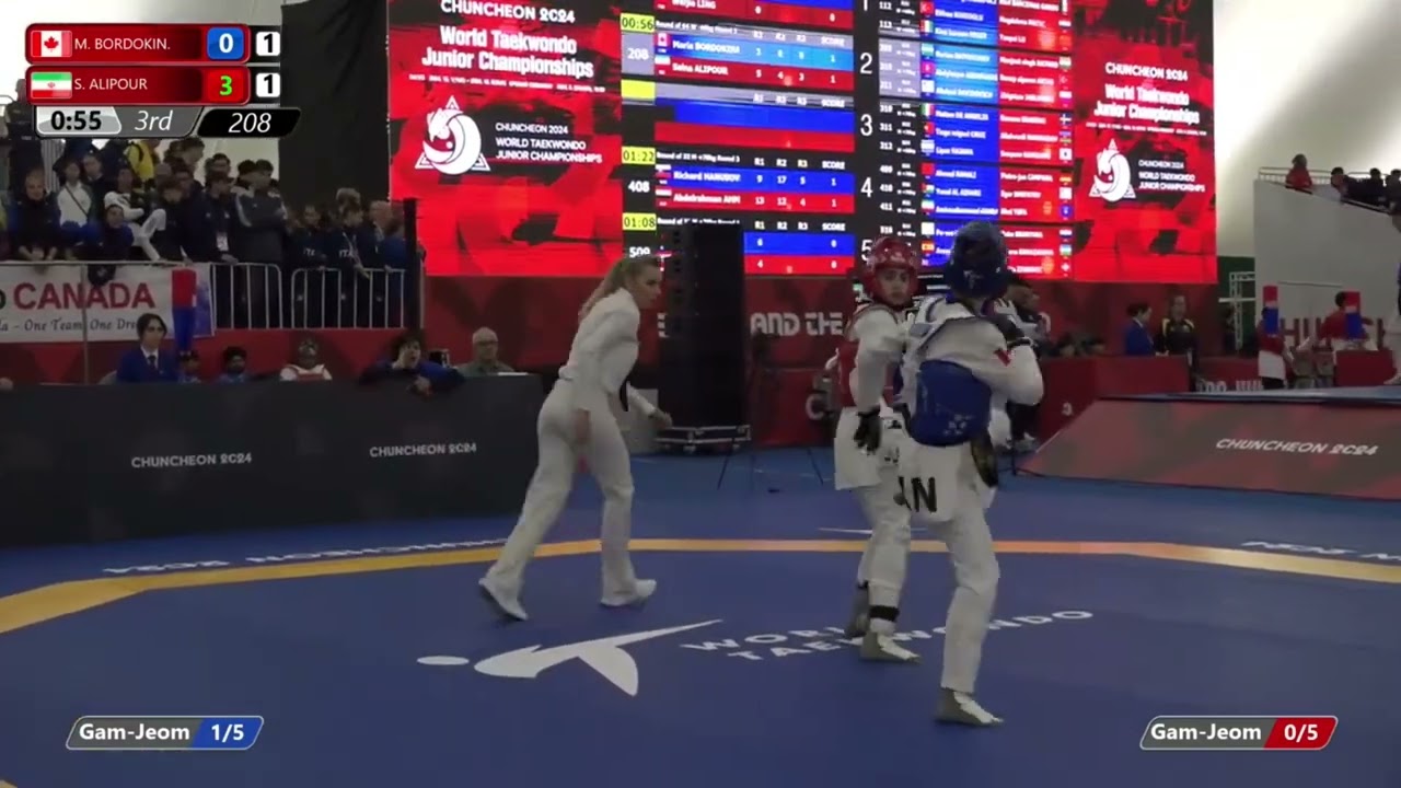 208 Round of 64 Women 46kg CAN BORDOKINA Maria IRI ALIPOUR Saina background