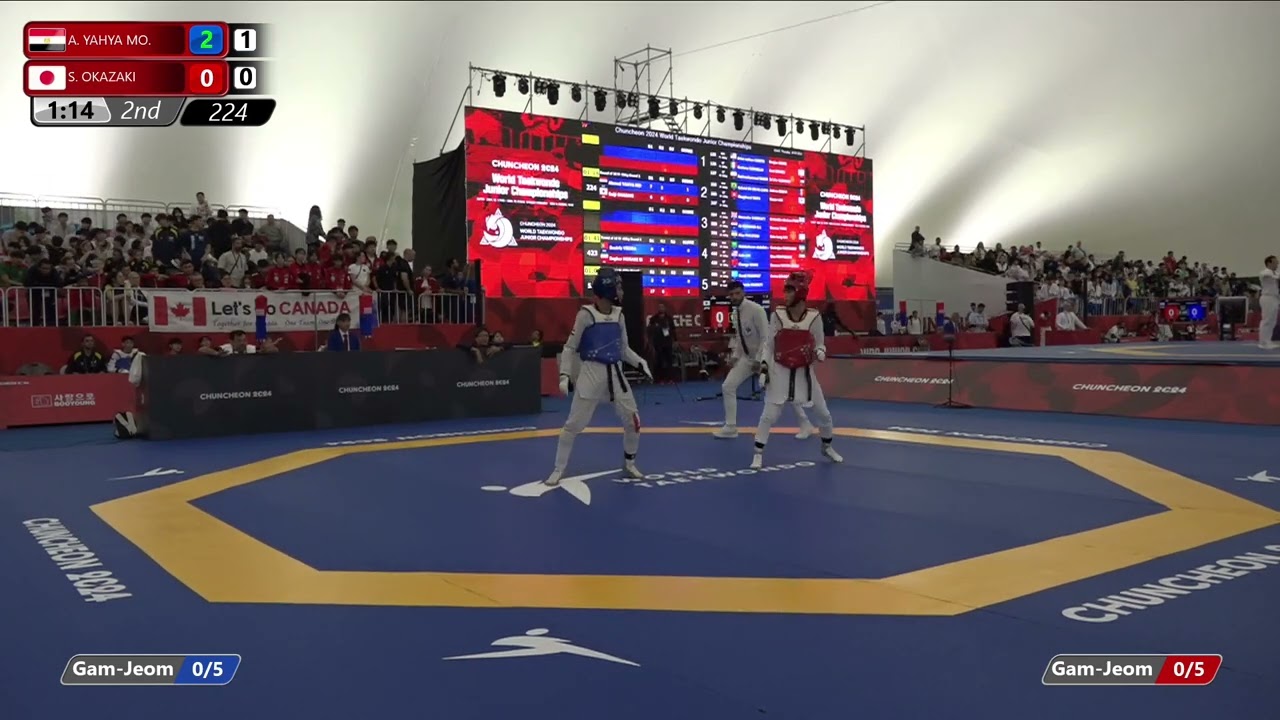 224 Round of 16 Men 51kg EGY A YAHYA MO JPN S OKAZAKI background