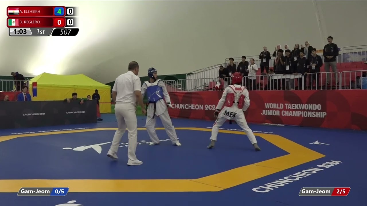 507 Round of 32 Men 78kg EGY A ELSHEIKH MEX D REGLERO background