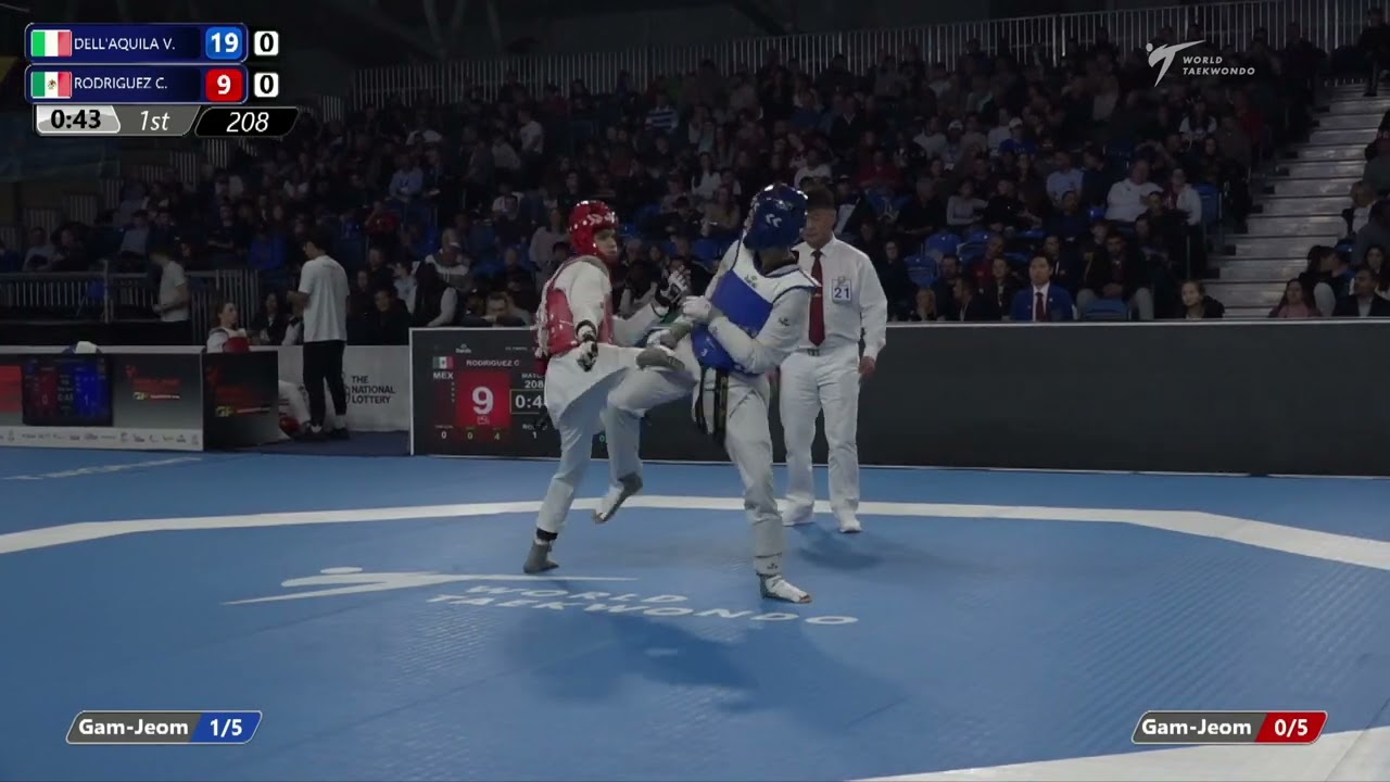 208 Round of 16 MEN M 58KG ITA DELL'AQUILA V MEX RODRIGUEZ C background