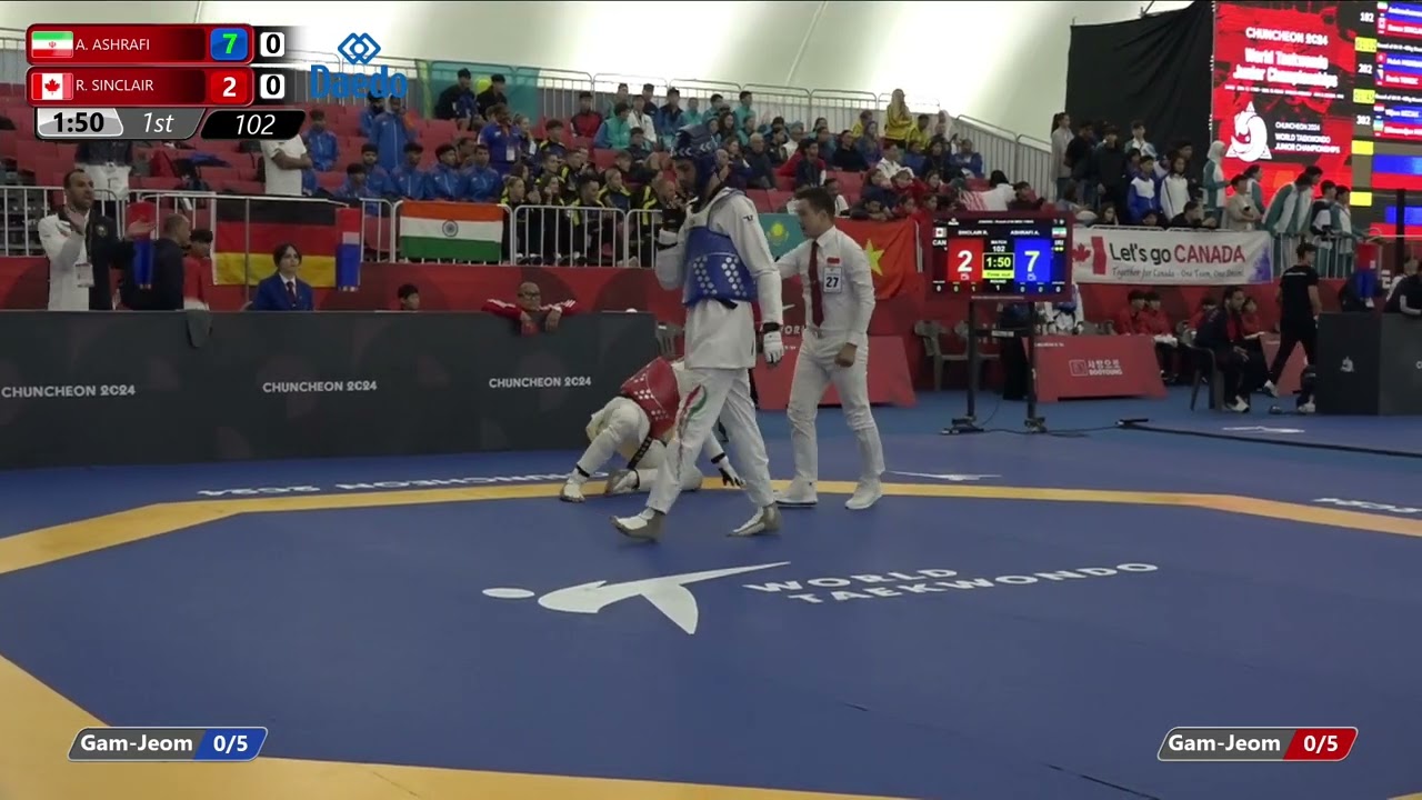102 Round of 64 Men +78kg IRI A ASHRAFI CAN R SINCLAIR background
