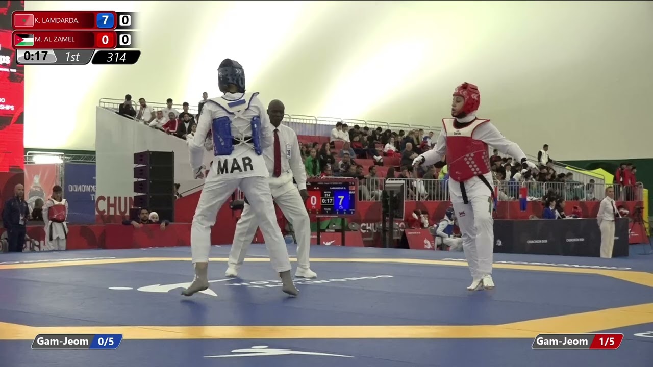 314 Round of 32 Women +68kg MAR K LAMDARDA JOR M AL ZAMEL background