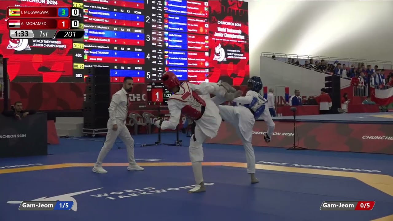 201 Round of 64 Men 55kg ZIM I MUGWAGWA EGY A MOHAMED background